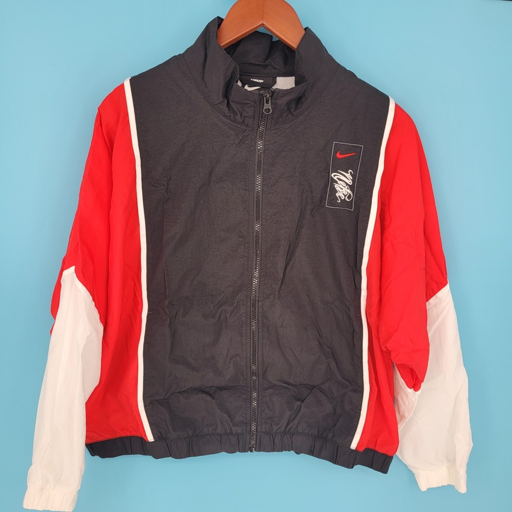 Nike Sportswear Vibe Full Zip Windbreaker Jacket Gray Colorblock Unisex L runner